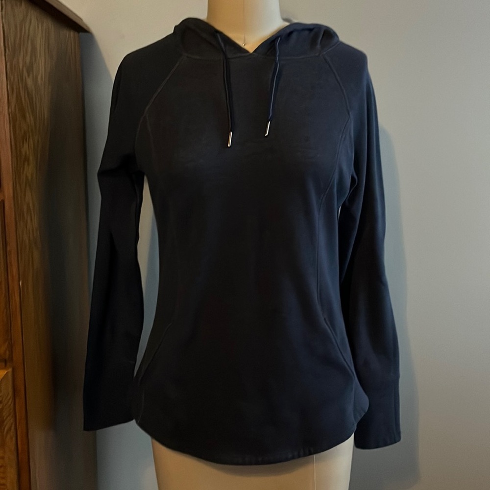 Athletic blue hooded sweatshirt